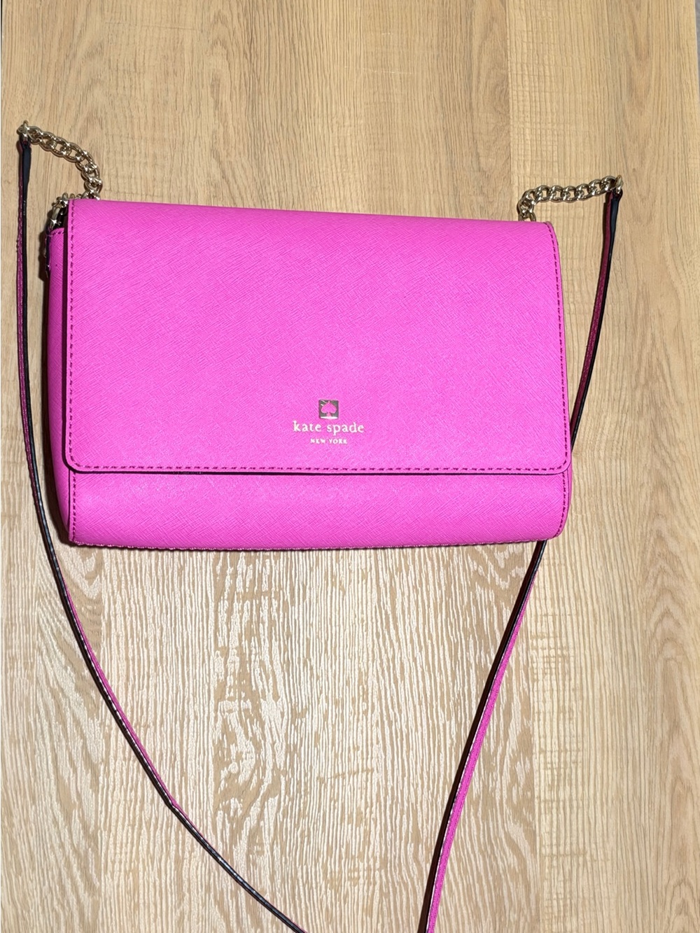 kate spade Bright Pink Chain Strap Crossbody Bag